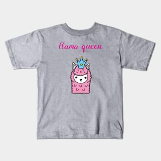 Llama queen Pink Kids T-Shirt